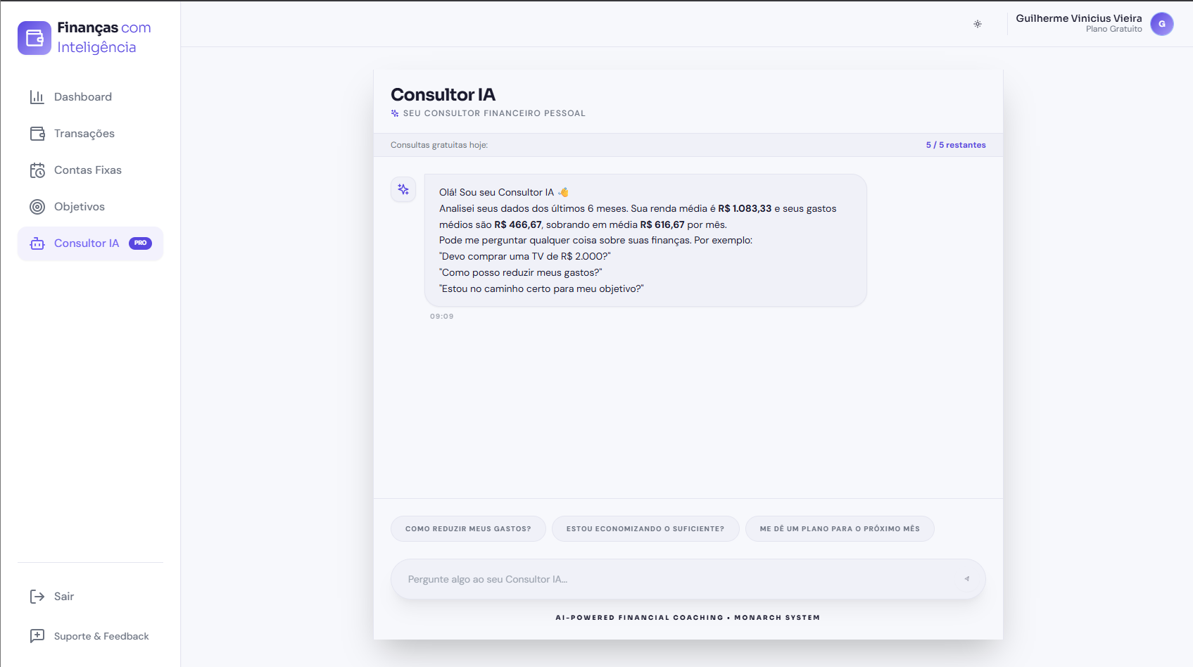 Pergunta ao Consultor IA